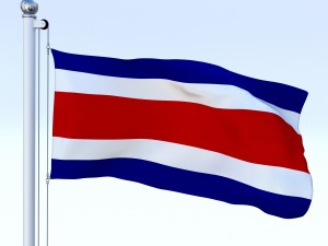 animated costa rica flag Modelo 3D