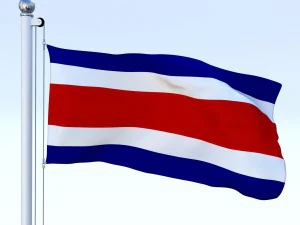 animated costa rica flag 3D Model