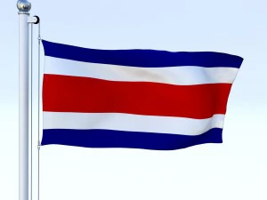 animated costa rica flag 3D Model
