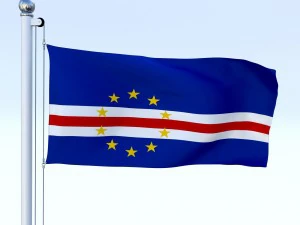 animated cape verde flag 3D Model