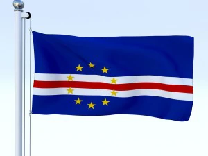 animated cape verde flag 3D Model