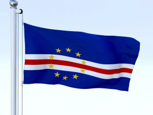 animated cape verde flag 3D Model