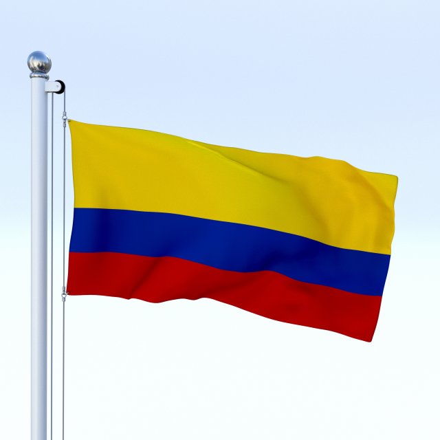 animated colombia flag 3D Модель .c4d .max .obj .3ds .fbx .stl .blend 