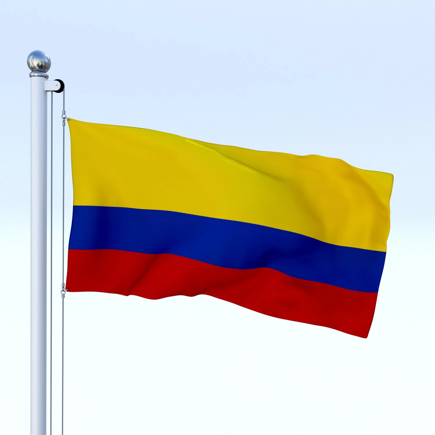 animated colombia flag 3D Model .c4d .max .obj .3ds .fbx .stl .blend