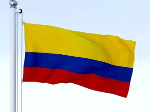 animated colombia flag 3D Model