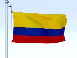 animated colombia flag 3D Model