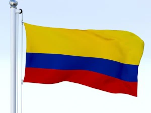 animated colombia flag 3D Model