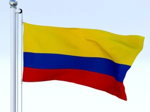 animated colombia flag 3D Model