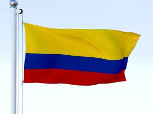 animated colombia flag 3D Model