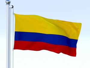 animated colombia flag 3D Модель