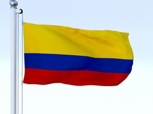 animated colombia flag 3D Модель