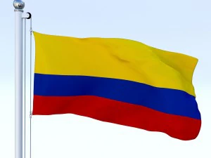 animated colombia flag 3D Model