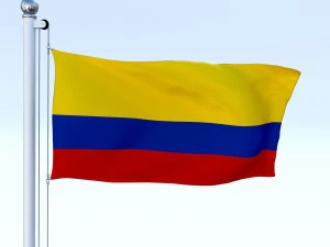animated colombia flag 3D Model
