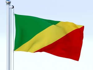 animated republic of the congo flag 3D Model