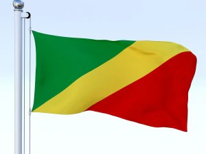 animated republic of the congo flag 3D Model