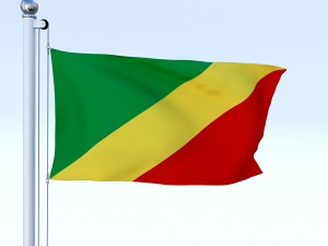 animated republic of the congo flag 3D 모델