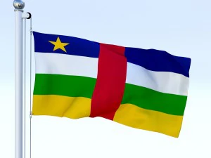 中央アフリカ共和国の国旗のアニメーション 3Dモデル