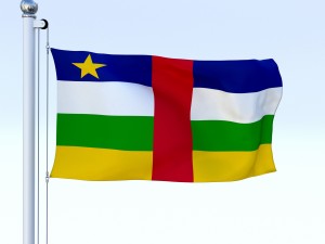 animated central african republic flag 3D Model
