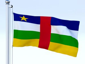 animated central african republic flag 3D Model