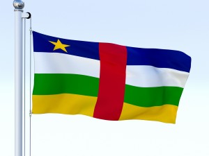 animated central african republic flag 3D Model