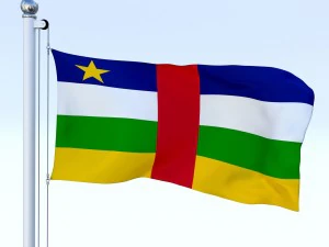 animated central african republic flag 3D Model