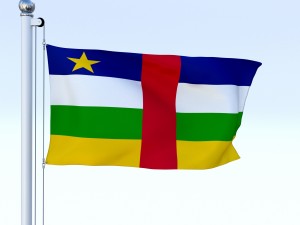 animated central african republic flag 3D Model