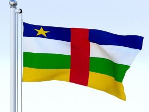 animated central african republic flag 3D Model