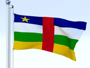 animated central african republic flag 3D Model