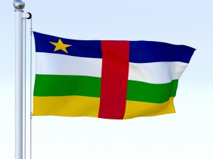 animated central african republic flag 3D Model