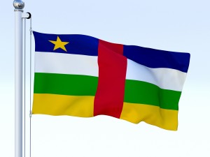 animated central african republic flag 3D Model