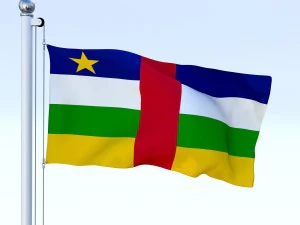 animated central african republic flag 3D Model