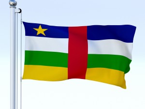 animated central african republic flag 3D Model