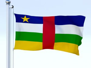 animated central african republic flag 3D Model