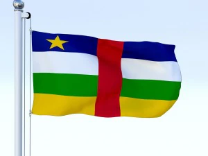 animated central african republic flag 3D Model