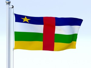 animated central african republic flag 3D Model