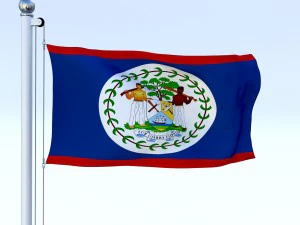 animated belize flag 3D Model