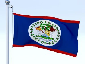 animated belize flag 3D Model