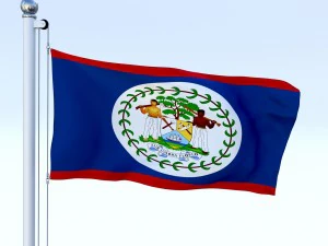 animated belize flag 3D Model