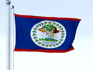 animated belize flag 3D Model
