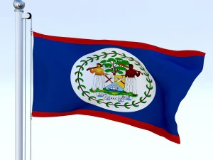 animated belize flag 3D Model