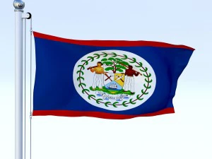animated belize flag 3D Model