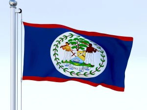 animated belize flag 3D Model