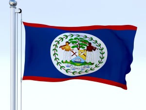 animated belize flag 3D Model