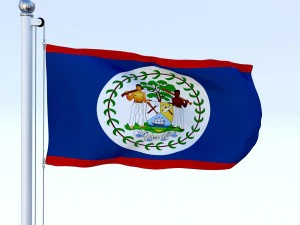 animated belize flag 3D Model