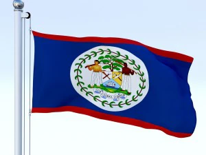 animated belize flag 3D Model