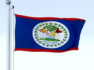 animated belize flag 3D Model
