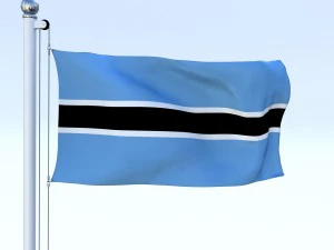 animated botswana flag 3D Model