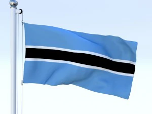 animated botswana flag 3D Model