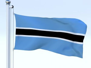 animated botswana flag 3D Model