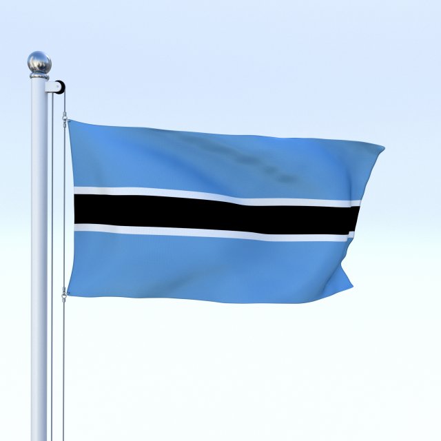 animated botswana flag 3D Модель .c4d .max .obj .3ds .fbx .stl .blend 